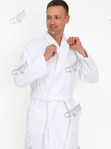 Халат махровый белый шалька