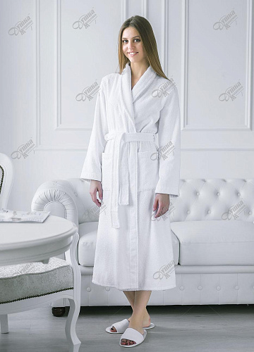 Халат махровый белый шаль 300г