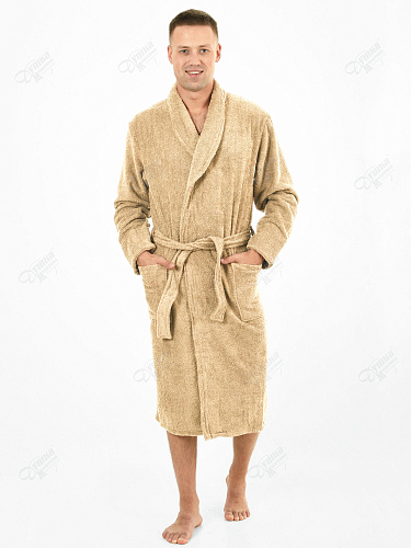 Халат махровый бежевый шалька