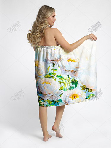 Парео женское на кнопках "Пионы" (рис. 4)