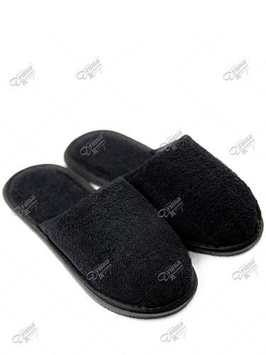 Тапки мужские махровые черные